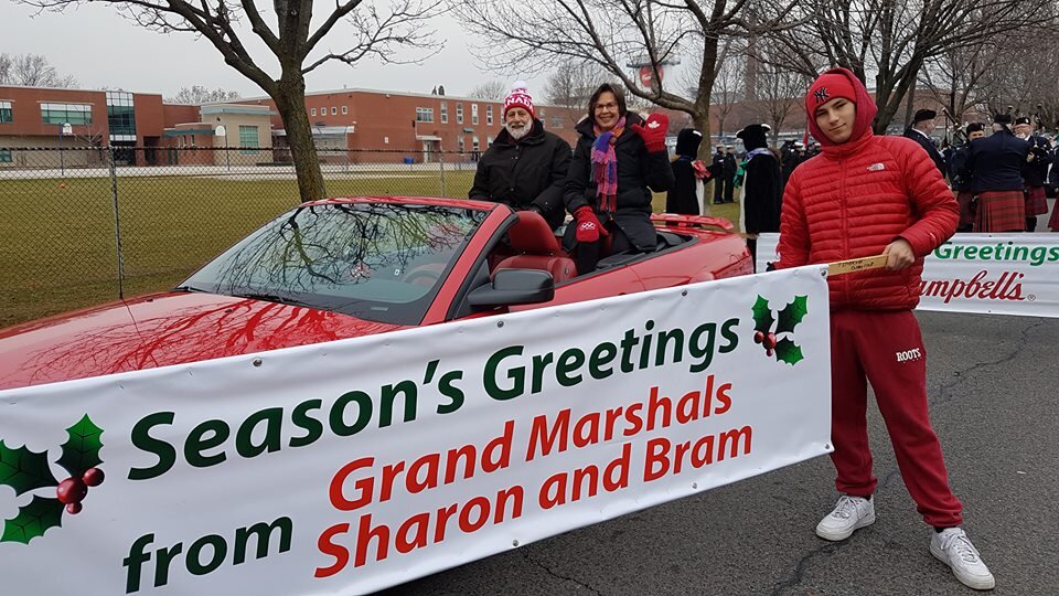 Sharon and Bram on parade float